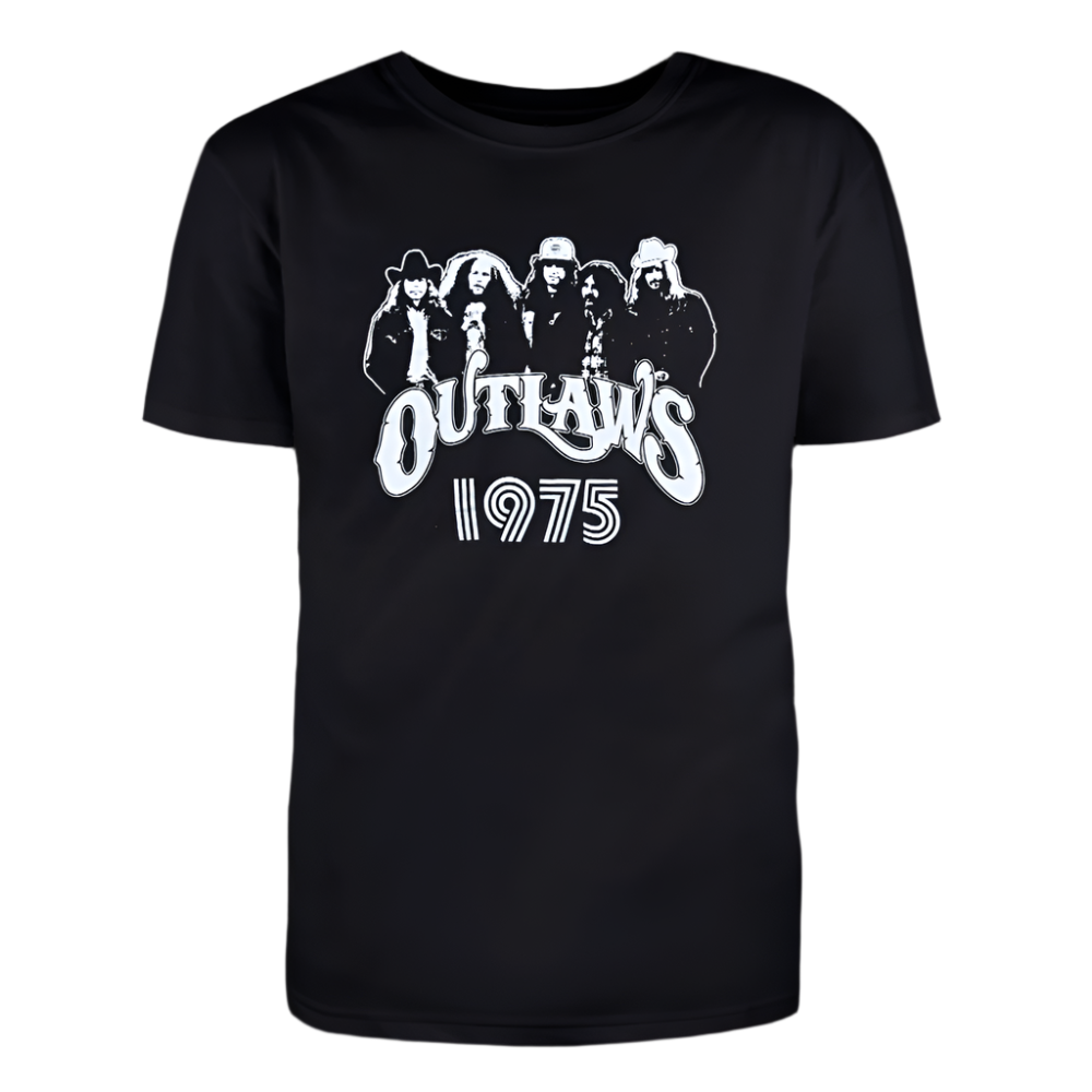 tee-black-"Outlaws 1975" with group photo